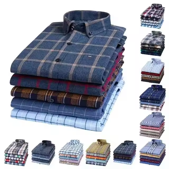 H49d96010b8c340a7b2c76a21d2c7ce91k.png Classic Flannel Shirt – Soft Brushed Cotton, Warm & Stylish Check Design - Image 1